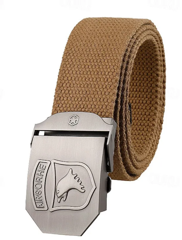 Men's Belt Tactical Belt Nylon Web Work Belt Black Ginger Straw Military Army Plain Daily Wear Going out Weekend