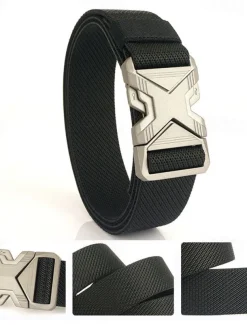 Men's Belt Tactical Belt Waist Belt Black Kakhi Alloy Durable Adjustable Plain Outdoor Daily