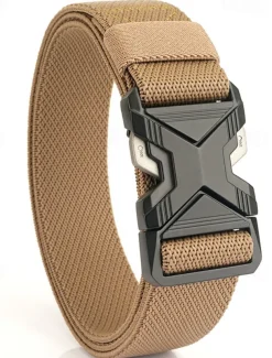 Men's Belt Tactical Belt Waist Belt Black Kakhi Alloy Durable Adjustable Plain Outdoor Daily