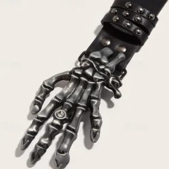 Men's Belt Waist Belt Black PU Alloy Fashion Cool Plain Outdoor Daily