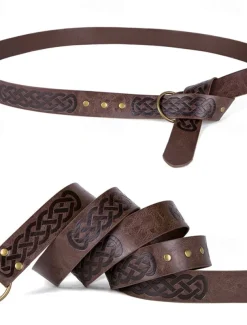 Men's Belt Waist Belt Black Brown PU Alloy Retro Durable Adjustable Plain Daily Stage