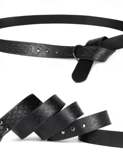 Men's Belt Waist Belt Black Brown PU Alloy Retro Durable Adjustable Plain Daily Stage