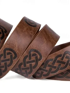 Men's Belt Waist Belt Black Brown PU Alloy Retro Durable Adjustable Plain Daily Stage