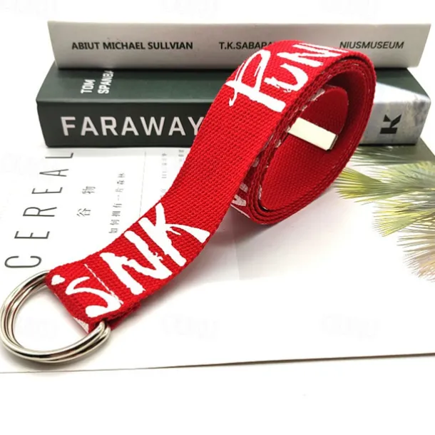 Men's Belt Waist Belt Black White Canvas Alloy Durable Adjustable Letter Outdoor Daily