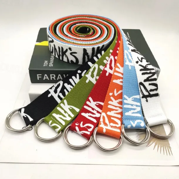 Men's Belt Waist Belt Black White Canvas Alloy Durable Adjustable Letter Outdoor Daily