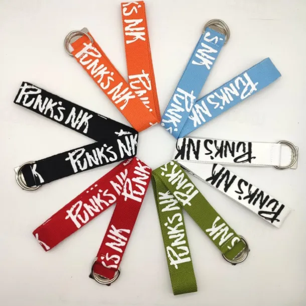 Men's Belt Waist Belt Black White Canvas Alloy Durable Adjustable Letter Outdoor Daily