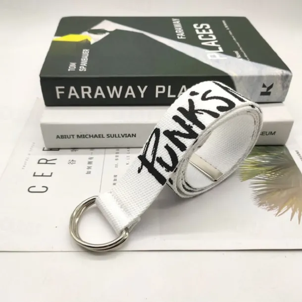 Men's Belt Waist Belt Black White Canvas Alloy Durable Adjustable Letter Outdoor Daily