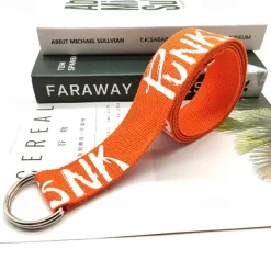 Men's Belt Waist Belt Black White Canvas Alloy Durable Adjustable Letter Outdoor Daily