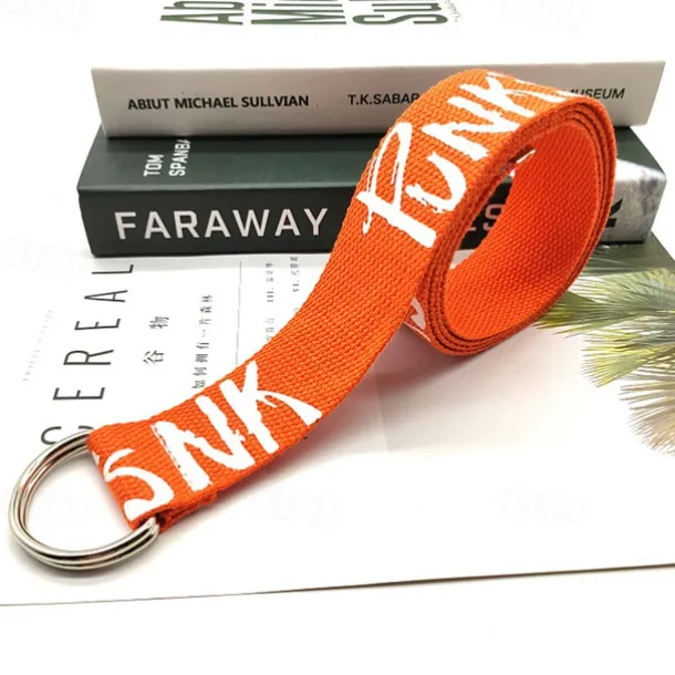 Men's Belt Waist Belt Black White Canvas Alloy Durable Adjustable Letter Outdoor Daily