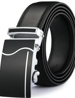 Men's Belt Waist Belt Black 1# Black 2# Alloy Durable Adjustable Plain Outdoor Daily