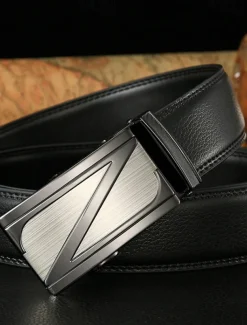 Men's Belt Waist Belt Black 1# Black 2# Alloy Durable Adjustable Plain Outdoor Daily