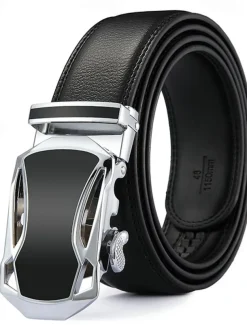 Men's Belt Waist Belt Black 1# Black 2# Alloy Durable Adjustable Plain Outdoor Daily