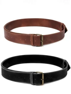 Men's Belt Waist Belt Black Brown PU Retro Adjustable Plain Outdoor Daily