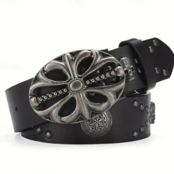 Men's Belt Waist Belt Black Alloy Durable Adjustable Plain Outdoor Daily