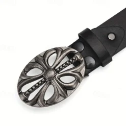 Men's Belt Waist Belt Black Alloy Durable Adjustable Plain Outdoor Daily