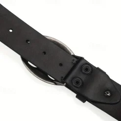 Men's Belt Waist Belt Black Alloy Durable Adjustable Plain Outdoor Daily