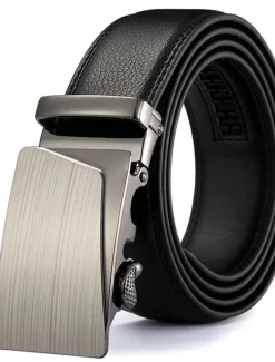 Men's Belt Waist Belt Black 1# Black 2# Alloy Durable Adjustable Plain Outdoor Daily
