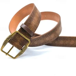 Men's Belt Waist Belt Brown Alloy Durable Adjustable Floral Outdoor Daily