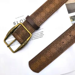 Men's Belt Waist Belt Brown Alloy Durable Adjustable Floral Outdoor Daily