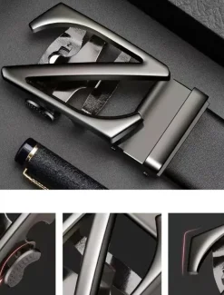 Men's Belt Waist Belt Silver Black PU Alloy Durable Adjustable Plain Outdoor Daily