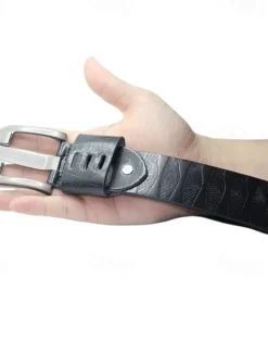 Men's Belt Wide Needle Buckle Belt Casual Antique Belt