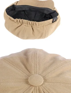 Men's Beret Hat Newsboy Cap Black Brown Cotton Adjustable Buckle Simple 1920s Fashion Holiday Street Dailywear Weekend Pure Color Portable Comfort Fashion