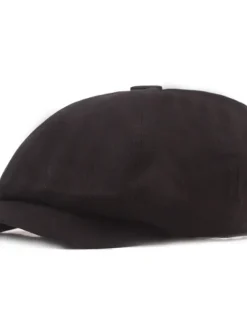 Men's Beret Hat Newsboy Hat Black Yellow Cotton Streetwear Stylish Casual Outdoor Daily Going out Plain Sunscreen