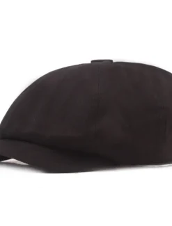 Men's Beret Hat Newsboy Hat Black Yellow Cotton Streetwear Stylish Casual Outdoor Daily Going out Plain Sunscreen