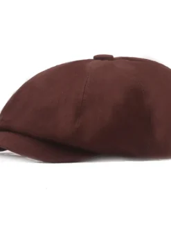 Men's Beret Hat Newsboy Hat Black Yellow Cotton Streetwear Stylish Casual Outdoor Daily Going out Plain Sunscreen