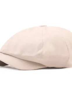Men's Beret Hat Newsboy Hat Black Yellow Cotton Streetwear Stylish Casual Outdoor Daily Going out Plain Sunscreen