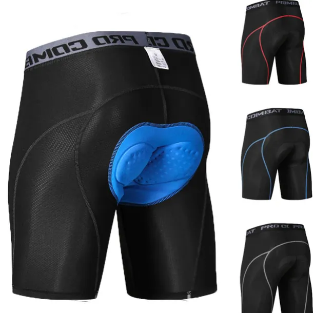 Men's Bike Shorts Cycling Padded Shorts 3D Padded Shorts Bike Padded Shorts / Chamois Mountain Bike MTB Road Bike Cycling Sports Stripes 3D Pad Cycling Breathable Quick Dry Black Red Black Gray