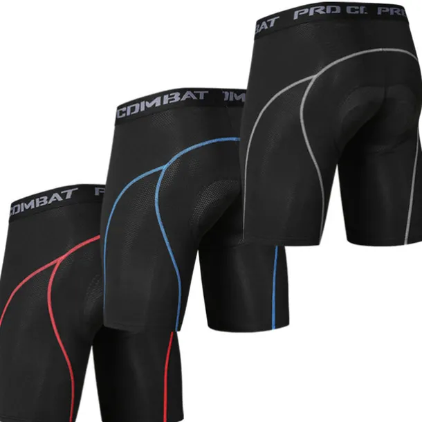 Men's Bike Shorts Cycling Padded Shorts 3D Padded Shorts Bike Padded Shorts / Chamois Mountain Bike MTB Road Bike Cycling Sports Stripes 3D Pad Cycling Breathable Quick Dry Black Red Black Gray