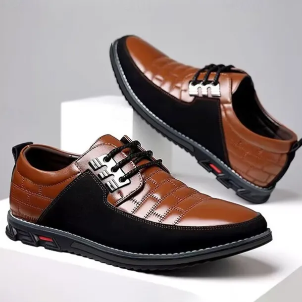 Men's Black and White Faux Leather Sneakers with Sporty Design – Comfortable and Fashionable Footwear for Casual Days, Travel and Weekend Outings