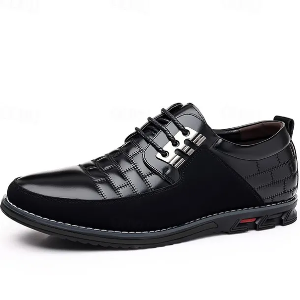 Men's Black and White Faux Leather Sneakers with Sporty Design – Comfortable and Fashionable Footwear for Casual Days, Travel and Weekend Outings