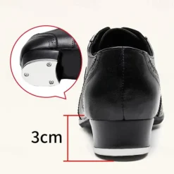 Men's Black and White Oxford Tap Dance Shoes – Classic Faux Leather Lace-Up Shoes with Metal Plates for Professional Performances