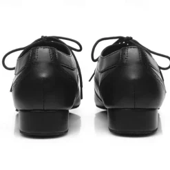 Men's Black and White Oxford Dance Shoes – Classic Lace-Up Leather Ballroom Shoes for Latin, Tango, and Swing Performances