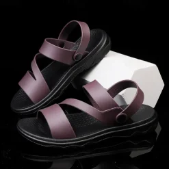 Men's Black Comfort Sandals – Adjustable Straps, Non-Slip Sole, Casual and Durable Footwear for Everyday Wear