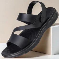 Men's Black Comfort Sandals – Adjustable Straps, Non-Slip Sole, Casual and Durable Footwear for Everyday Wear