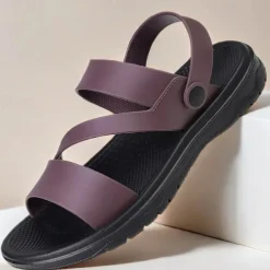 Men's Black Comfort Sandals – Adjustable Straps, Non-Slip Sole, Casual and Durable Footwear for Everyday Wear