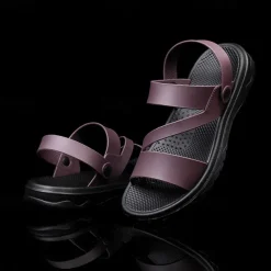 Men's Black Comfort Sandals – Adjustable Straps, Non-Slip Sole, Casual and Durable Footwear for Everyday Wear