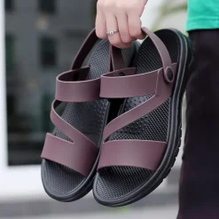 Men's Black Comfort Sandals – Adjustable Straps, Non-Slip Sole, Casual and Durable Footwear for Everyday Wear