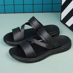 Men's Black Comfort Sandals – Adjustable Straps, Non-Slip Sole, Casual and Durable Footwear for Everyday Wear