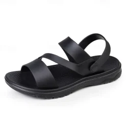 Men's Black Comfort Sandals – Adjustable Straps, Non-Slip Sole, Casual and Durable Footwear for Everyday Wear