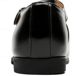 Men's Black Faux Leather Fisherman Sandals with Buckle Strap and Cutout Design, Stylish and Comfortable for Casual, Outdoor and Summer Wear