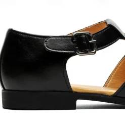 Men's Black Faux Leather Fisherman Sandals with Buckle Strap and Cutout Design, Stylish and Comfortable for Casual, Outdoor and Summer Wear