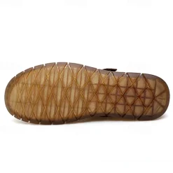 Men's Black Faux Leather Fisherman Sandals with Velcro Strap and Breathable Design, Stylish and Comfortable for Outdoor, Casual and Summer Activities