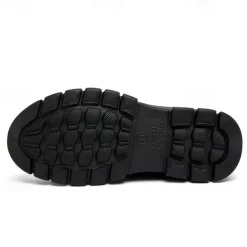 Men's Black Faux Leather Slip-on Shoes with Fur Lining - Warm and Comfortable for Winter