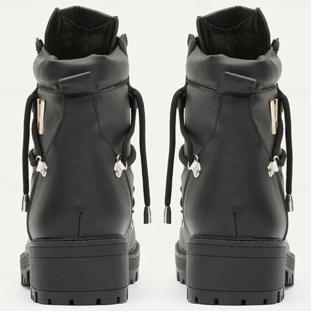 Men's Black Motorcycle Boots with Zipper and Metal Detailing for Urban and Casual Style