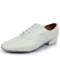 Men's Black Patent Leather Ballroom Dance Shoes – Classic Lace-Up Modern Dance Footwear for Competitions & Performances