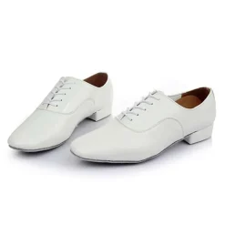 Men's Black Patent Leather Ballroom Dance Shoes – Classic Lace-Up Modern Dance Footwear for Competitions & Performances